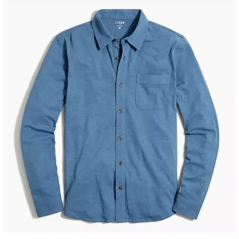 J.Crew Factory‎ Men's Shirt Size Large Blue Casual Button Down with Long Sleeves